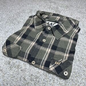 All American Roughneck AAR Mens Plaid Custom Flannel Shirt XXL‎ Workwear Green